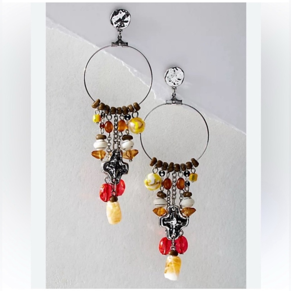 Free People Lola Beads loop earrings Boho style